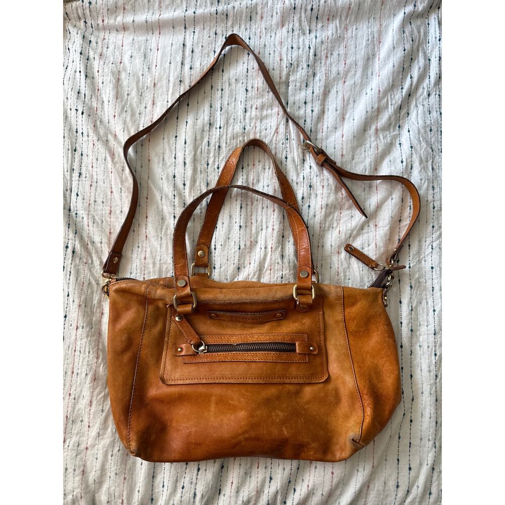 Cavalcanti Leather Shoulder Bag Tote Saddle Purse Worn Soft Classic Medium